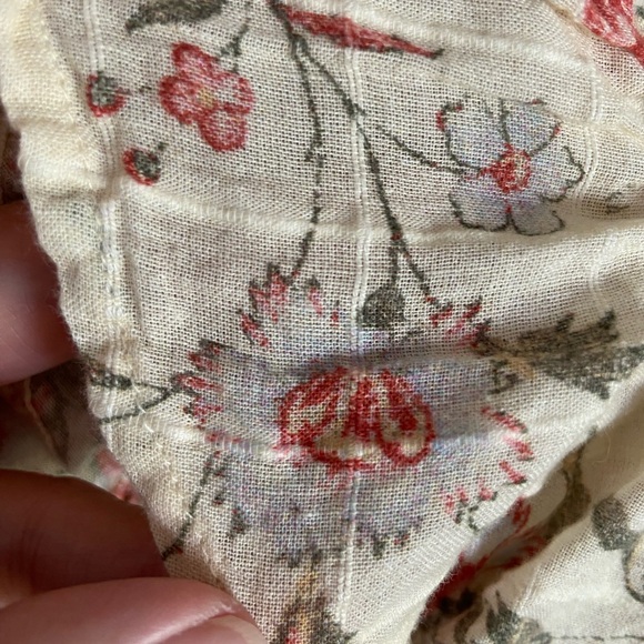 Free People Printed Oasis Shirred Smocked Square Neck Midi Dress Large - Picture 13 of 16